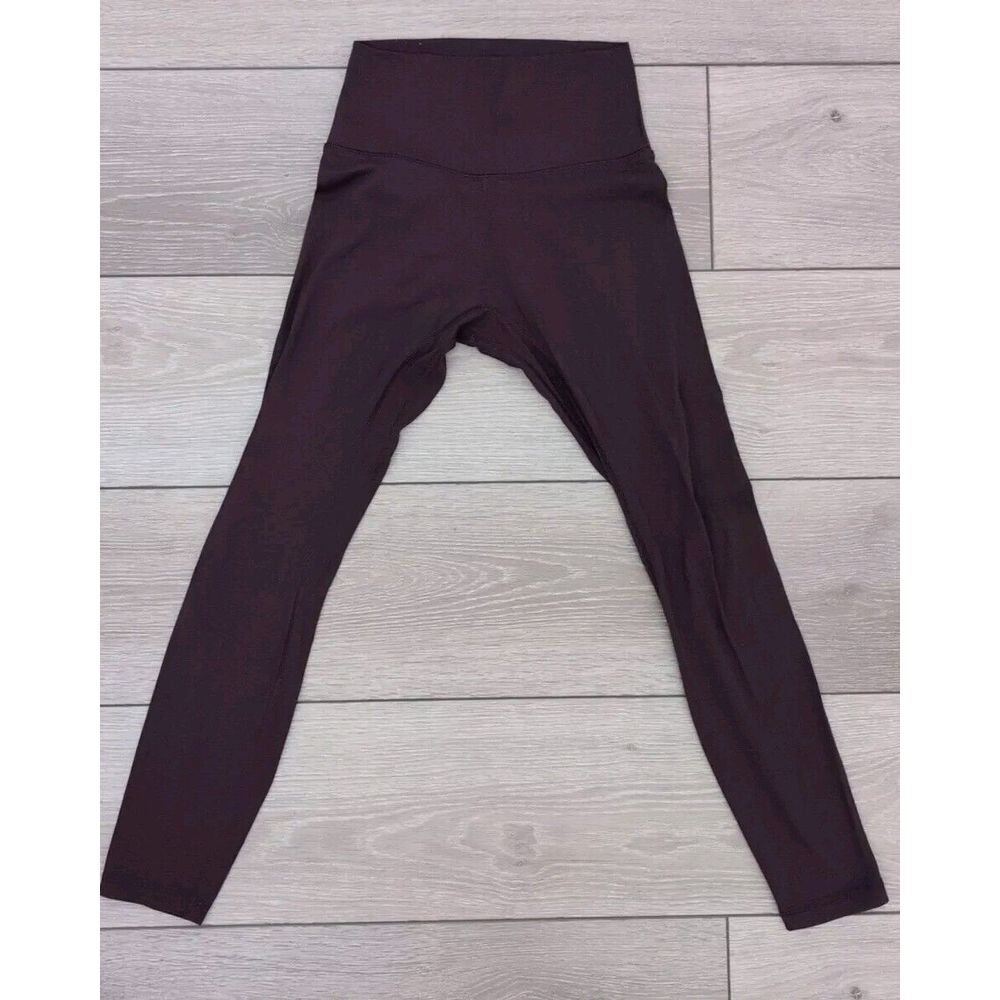 Lululemon Wunder Under‎ Tight Crop Womens Burgundy Leggings Mid Rise Stretch 23"